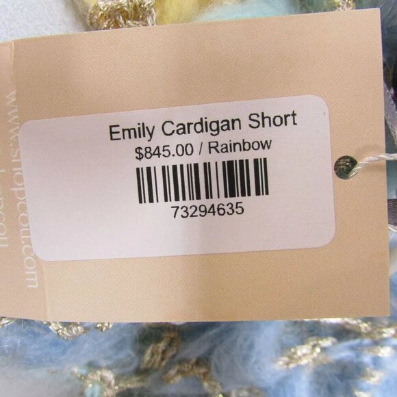 NEW  MARIDRUNA Emily Ombre Short Handknit Cardigan Size OS Pastel Multicolor - Picture 9 of 14